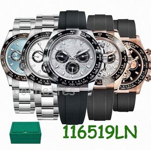 Day Tona 116500 Montres de haute qualité Mens Watch Designer 40mm Mouvement automatique étanche avec Green Bo Y2ZX #