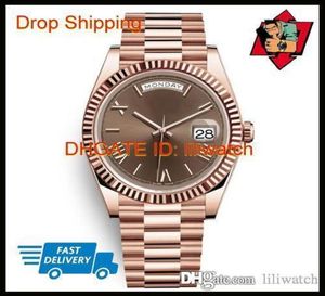 Daydate Yellow Rose Gold Watch Mens Femmes Luxury Watch Daydate Président Automatic Designer Watches mécanical Roma Dial Wristwat7759355