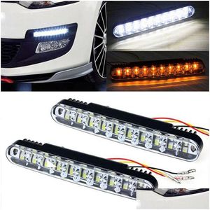 Feux de circulation diurnes 2X 20 LED feux de circulation de voiture Drl lumière du jour phare antibrouillard tourner unique 12V étanche pour remorque Suv camion Drop Dhys6