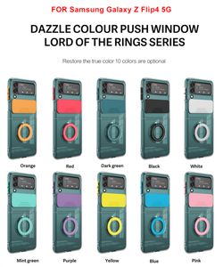 Dazzle Push Window Ring Holder funda de teléfono adecuada para Samsung ZFlip4 pantalla plegable zflip3 protección de alta penetración funda suave