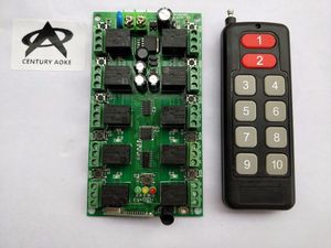 DC 12V 10A 10CH 10 canales RF Sistema de control remoto inalámbrico Receptor + Transmisor Código de aprendizaje individual Puertas de garaje / persianas