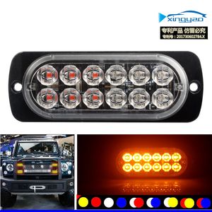 DC 12V 12 LED Auto Car Truck Advertencia estroboscópica de peligro urgente Barra de luces de baliza Super Bright LED Light Driving Fog SUV Lámparas