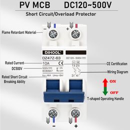 DC Circuit Breaker 500V 16A 32A 63A 80A 125A Invertisseur / UPS / Battery / Solar DC MCB Overload / Circuit Protector (Europe Stock)
