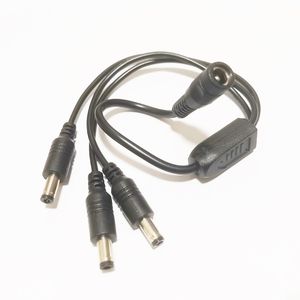 DC Power 1 Hembra a 3 Cable adaptador divisor macho 5.5x2.1mm Tira para cámara CCTV / DHL gratis / 300PCS