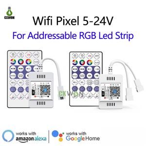 DC5V 12V 24V 28KEY SPI WiFi Controlador LED RGB Controladores de píxeles para WS2811 WS2812B WS2813 WS2815 SK6812 Tira de LED direccionable Magic Home