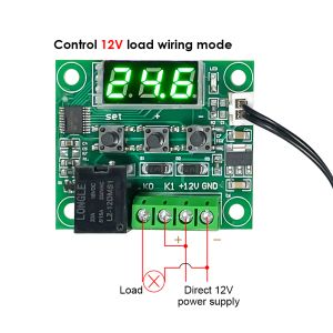 DC5V/12V/24V AC110-220V W1209 LED Controlador de temperatura digital Controlador de temperatura Módulo de interruptor de interruptor impermeable NTC Sensor