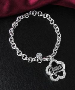 Offres 925 Bracelet de charme pendentif à fleurs en argent sterling avec Zircon Woman Fashion Party Christmas Gift 4135340
