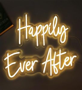 Déco Custom LED pour Happily Ever After After Flexible Néon Engin de mariage Happy Birthday Decoration Lights Party 2206153352904