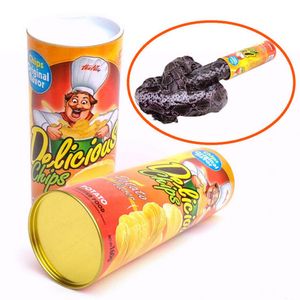 Jouet de décompression 1Pc Fun Joke Toys Funny Potato Chip Can Jump Spring Snake Toy Gift April Fool Day Halloween Party Décoration Blagues Prank Trick 230705