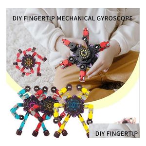D￩compression Toy Decombsnsion Fidget Spinner Spinning Top d￩formation Cha￮ne de M￩ch￩e portant des jouets cr￩atifs pour les enfants GIF GIF DHIC7