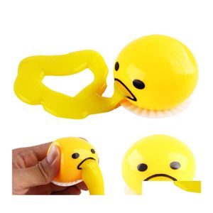 Jouet de décompression Halloween Wacky Egg Ventilation Bubble Fidget Sucer Vomissements Nausées Jaune Frère Paresseux Custard Ball Réduire la pression F Dhj9R