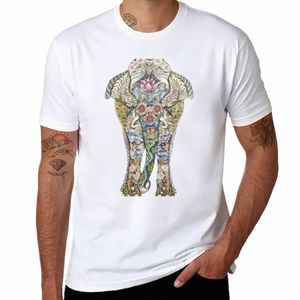 T-Shirt éléphant décoré, vêtements d'été unis vintage pour hommes, 84gB #