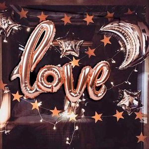 Ballon en aluminium avec lettres d'amour, 108cm, décoration pour mariage, saint-valentin, anniversaire, tasse de Champagne, accessoires pour stand Photo