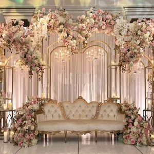 decoración 3pcs de moda de lujo marco de la puerta de bienvenida gran telón de fondo arco de flores de boda escenario de la pared de la pared.