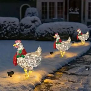 Décoration Écarpe poulet éclair avec des ornements en métal extérieur à LED de vacances LED LED LEIL