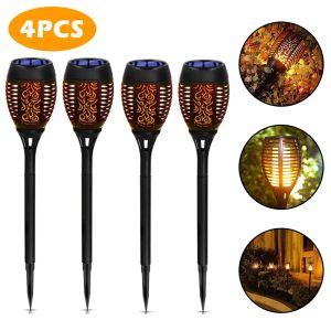 Décorations 12/33/72/96 Solar LED Flame Torch Light Outdoor Termrophip Night Auto On / Off Pathway Lamp Garden Landscape Lawn Decor Lantern