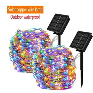 Décorations 32m Solar String Fairy Lights Christmas Lights Outdoor Termroprowing Garland Solar Power Lamp Christmas For Garden Decoration