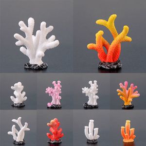 Decoraciones Artificial Coral Aquarium Decor DIY Cute Mini Colorful Resin Fish Tank Decoración Pequeños Adornos Regalos Para Niños Amigos 230619