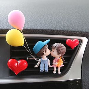 Decorations Car Air outlet clip Decoration Cute Cartoon Couples Action Figure Balloon Ornament Auto Interior Dashboard Accessories Girl Gift AA230407