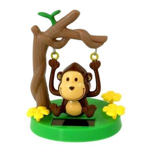 Décorations Cartoon Swing Monkey Solaire Powered Dancing Animal Swinging Dancer Toy Car Interior Décorer Home Office Desk Decor Jouets Cadeaux AA230407