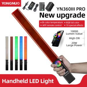 Décorations yongnuo yn360 III YN360III Pro Handheld 3200K5500K RGB Stick Colorful Stick LED VIDEO Réglage