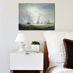 Art décoratif Helvoetsluys Ships sortant en mer Joseph William Turner toile peinture des paysages maritimes peints à la main
