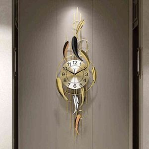 Horloge décorative salon mural horloges maison décoration mural ornement moderne simples éléments géométriques métalliques en acier inoxydable H1230