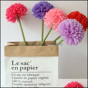 Fournitures de fête décoratives pour la maison jardin Couronnes de fleurs décoratives en gros tête unique petite boule et simulation famille soie verte