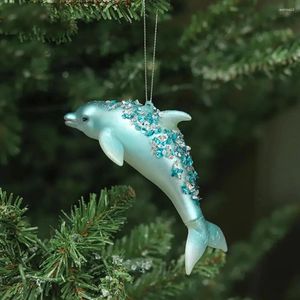 Figuras decorativas 1/2 piezas Decoración de delfines azul navide