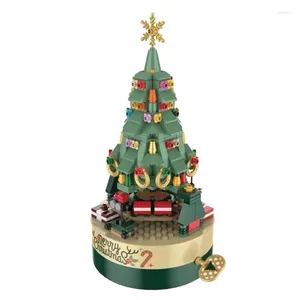 Figurines décoratives 1 morceau Boîte de musique de brique d'arbre de Noël