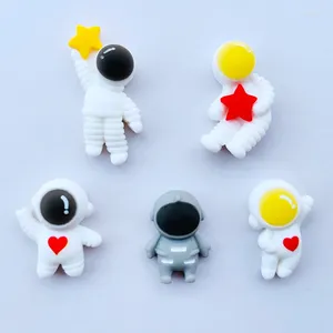 Figurines décoratives 10 pièces, Mini astronaute de dessin animé en résine, mignon, nœud à dos plat, cheveux, Scrapbook Kawai, accessoires de décoration DIY B29