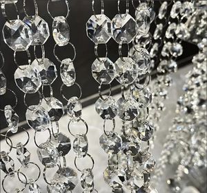 Figuras decorativas de 10 m Crandes de cristal acrílico hulla de lámparas colgantes cadena de cuentas de gema 14 mm de octágono transparente de octágono de diamante