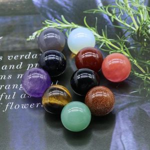 Figuras decorativas Mini juego de bola de cristal de 16 mm Gemas naturales Decoración de bolsillo de bolsillo REIKI Curación Amethysts Beads Mineral