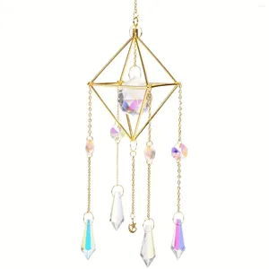 Figurines décoratives 1pc k9 Crystal Ball Ab Color Air Bromeliade Flower Stand Lampe suspendue Sun Sun Catcher Garden Festival décorations