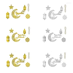 Figurines décoratives 1set Eid Acrylique Pendant Lune et Star Charm Party Bandle Decoration For Indoor Outdoor Garden Yard Wholesale