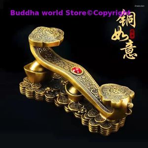 Figurines décoratives 2024 Home Company Office High Grade Art Gold Copper Good Luck Ru Yi Bring Fortune Feng Shui Statue