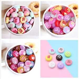 Figurines décoratives 20pcs couleur mixte kawaii résine m perles à plat cabochons pour arc