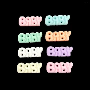 Figurines décoratives 20 pièces mixtes mignon bébé lettre cabochon à dos plat pour étui de téléphone décoration embellissements Scrapbooking bricolage accessoires