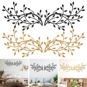 Figurines décoratives 2pcs Metal Tree Leaf Wall Decor Vine Olive Branch Art Artistic Hanging Sign Sculpture Sturdy