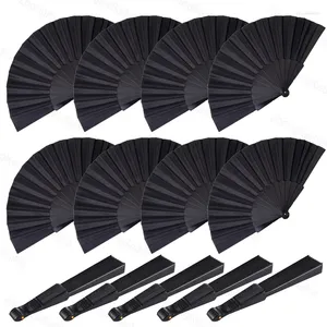 Figurines décoratives 30/20 / 10pcs Black Handhed pliing ventilateur oriental tissu tissu chinois Tai Chi pour danse cadeau de mariage à la maison décor