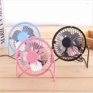 Figurines décoratives Mini ventilateur de bureau USB en métal de 4 pouces, portable, angle réglable à 360 degrés, refroidissement silencieux et silencieux pour la maison, le bureau, l'ordinateur portable