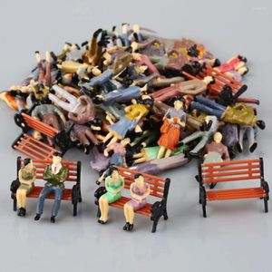 Figurines décoratives 50 pièces, modèle Train, échelle O, banc, chaise, personnes assises debout, figurines, aménagement de parc de rue, artisanat en plastique, décoration de maison pour enfants