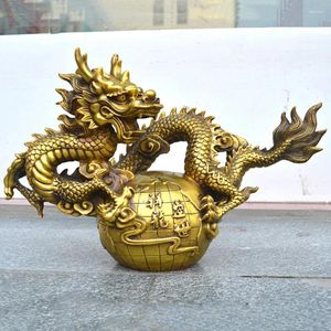 Figurines décoratives 51CM grande maison entreprise boutique d'affaires dessin d'argent bonne chance FENG SHUI de bon augure Royal Fortune Dragon cuivre