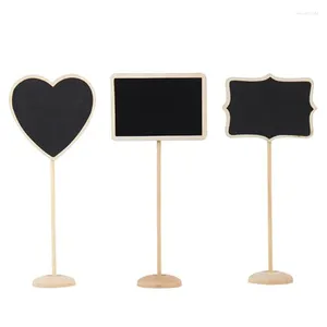 Figurines décoratives 5pcs Mini tableau noir en bois avec support Place Numéro de table de mariage Wzpi