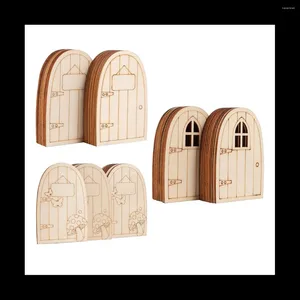 Figurines décoratives 60pcs Porte de fée en bois non peint