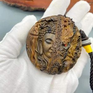 Figurines décoratives pendentif en bois d'agar bouddha démon artisanat en bois massif artisanat culturel et d'amusement