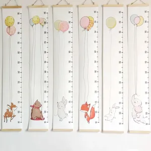 Figuras decorativas de altura de animales Medidor de medición de altura Niños Gráficos de crecimiento de la pared para niños Hang Ruler DeOcr