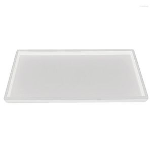 Figuritas decorativas, bandeja de tocador para baño, soporte de almacenamiento impermeable de silicona resistente al calor, organizador Rectangular inastillable para fregadero