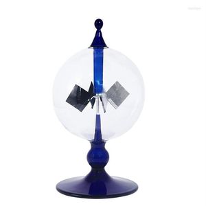 Figurines décoratives bleues, radiomètre à énergie solaire, énergie solaire, aubes rotatives, moulin à vent, cadeau, décoration de bureau à domicile, 1573