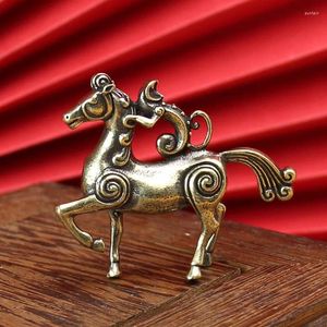 Figuras decorativas Sello de caballo Monkey Pequeños adornos de cobre antiguo